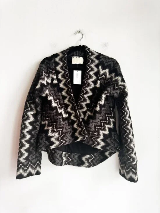 Mike Gonzalez Zig Zag Sweater Grey Black White M - Picture 3 of 7